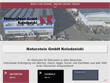 Tablet Screenshot of naturstein-kolodzeiski.de